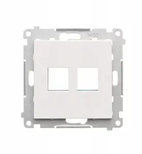 Kontakt-Simon Simon 55 Flat Double Keystone Data Socket Cover, Matte White