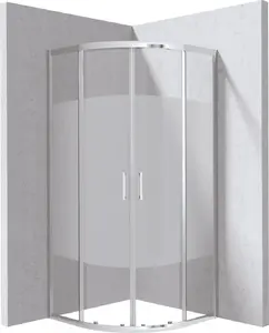 Deante KYP 0E99P Semi-Circular Shower Enclosure 90x90 cm with Strip Pattern