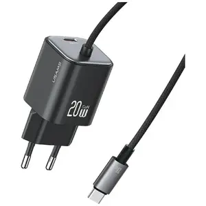 Usams 20W GaN Fast Charger with Cable, Black
