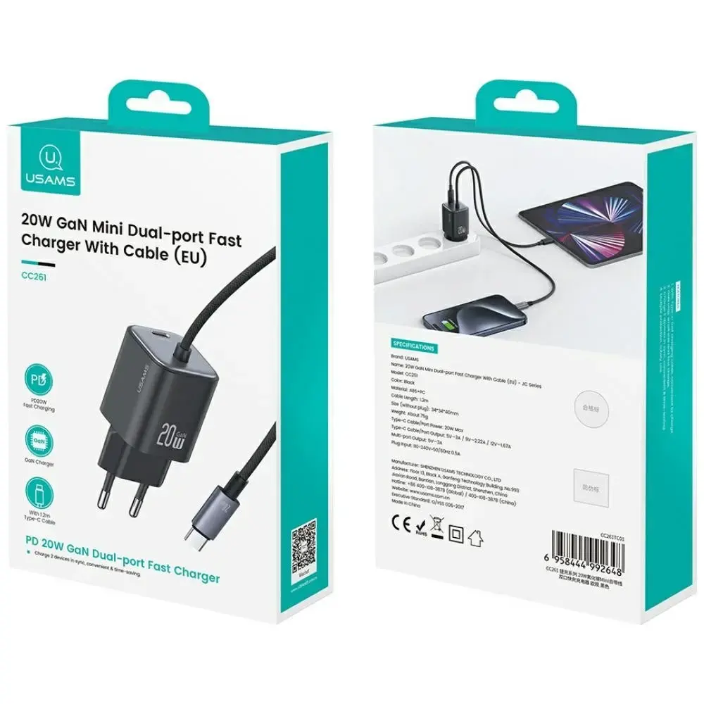 Сетевое зарядное устройство Usams 20W GaN Photo 10