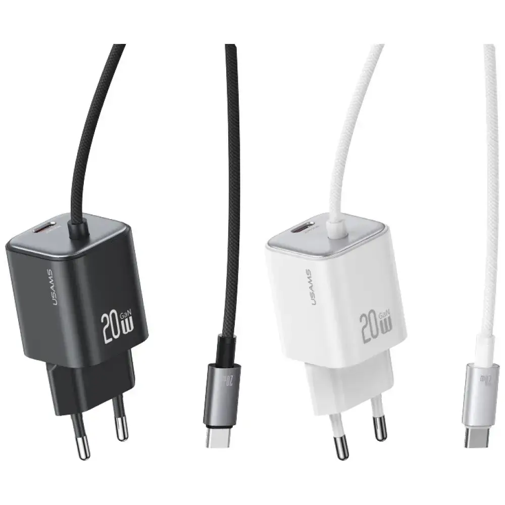 Сетевое зарядное устройство Usams 20W GaN с кабелем Photo 2