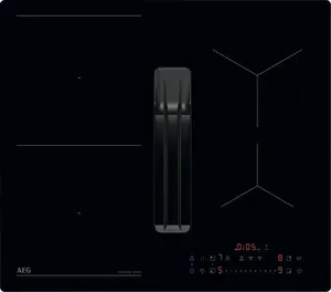 AEG TT64CB00CB 60 cm Built-in Induction Hob with Integrated Hood, 4 Cooking Zones, 630 m³/h Extraction