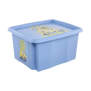 keeeper Karolina Minions Happiness Storage Box with Lid 24L Light Blue