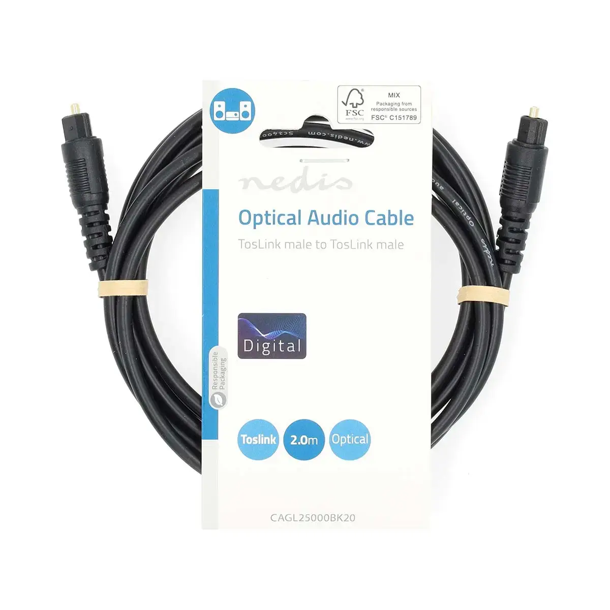 Аудиокабель Nedis CAGL25000BK20 TOSLINK Photo 3