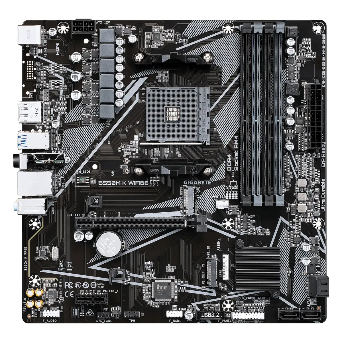GIGABYTE B550M K WIFI6E mātesplate | Socket AM4 Photo 2