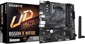 GIGABYTE B550M K WIFI6E Motherboard, AMD B550 Chipset, Socket AM4, Micro ATX, DDR4 Support, Wi-Fi 6E, PCIe 4.0