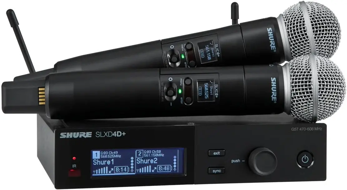 Shure SLXD24D+E/58 divkanālu bezvadu sistēma ar