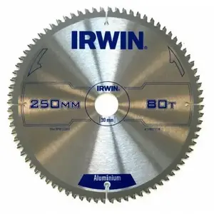 IRWIN 1907778 Circular Saw Blade 250mm 30mm Bore 80 Teeth for Aluminum