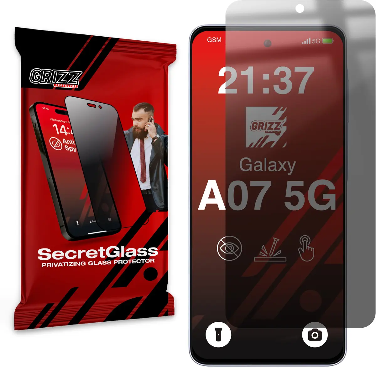 GrizzGlass SecretGlass matēts privātuma ekrāna aizsargstikls