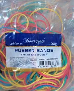 Fresh Rubber Bands 60 mm 100g Assorted Colors