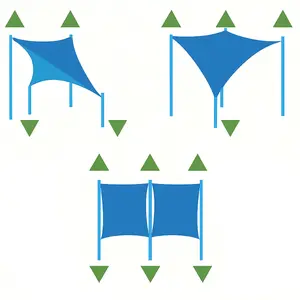 Springos SN0058 Rectangular Sun Shade Sail 4 x 3 m Dark Gray Polyester