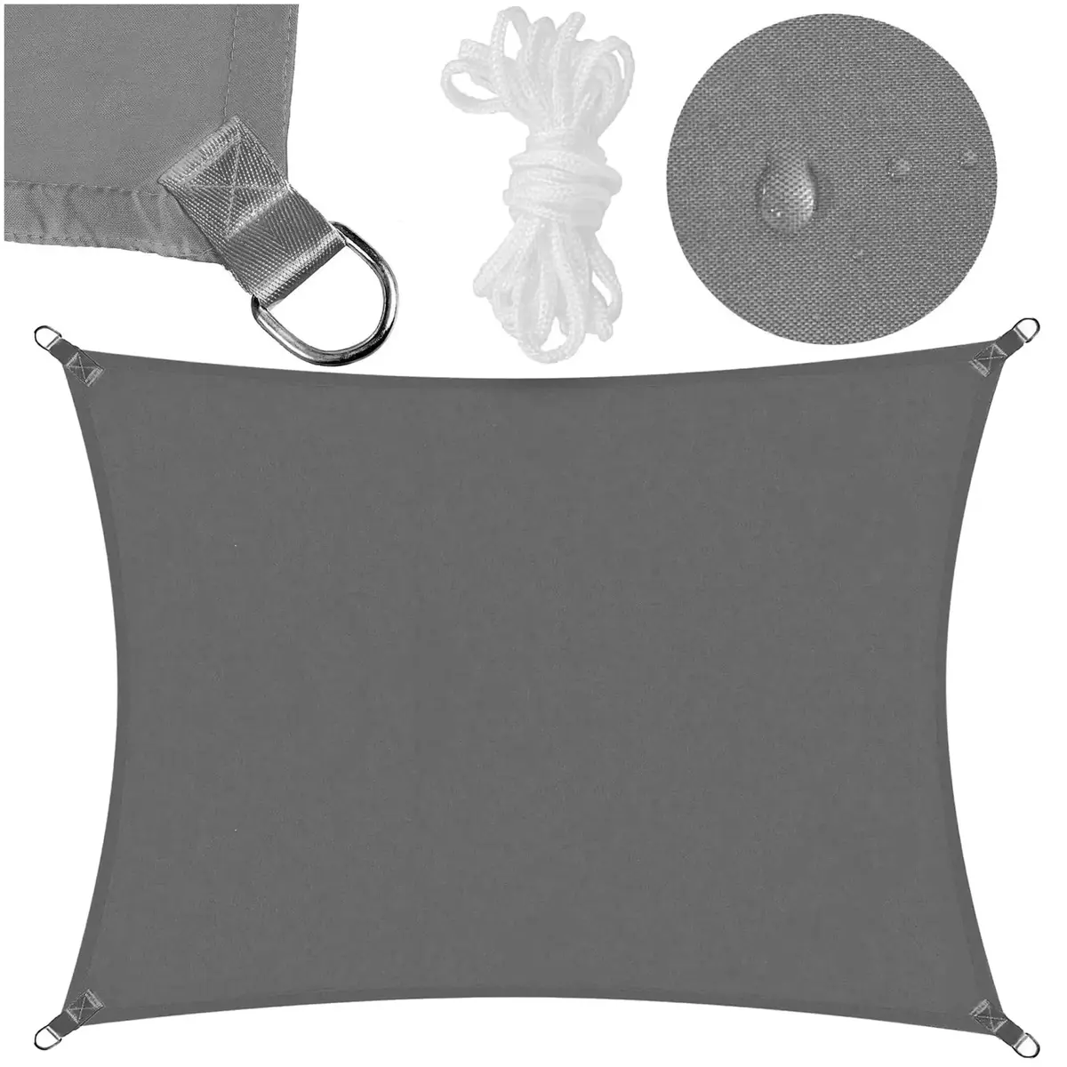 Springos SN0058 Rectangular Sun Shade Sail 4 x 3 m Photo 5