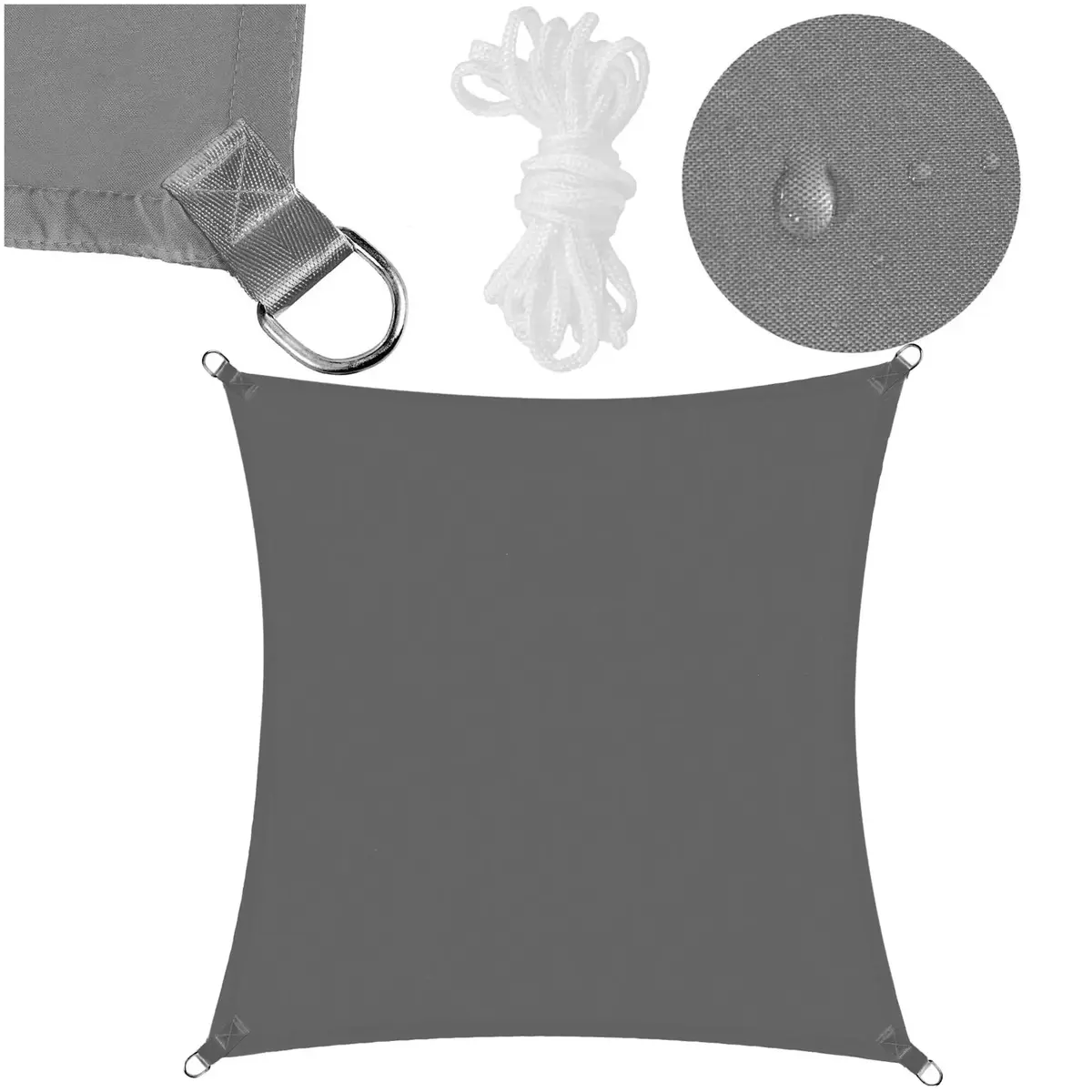 Springos SN0054 Square Sun Shade Sail 4 x 4 m Photo 6