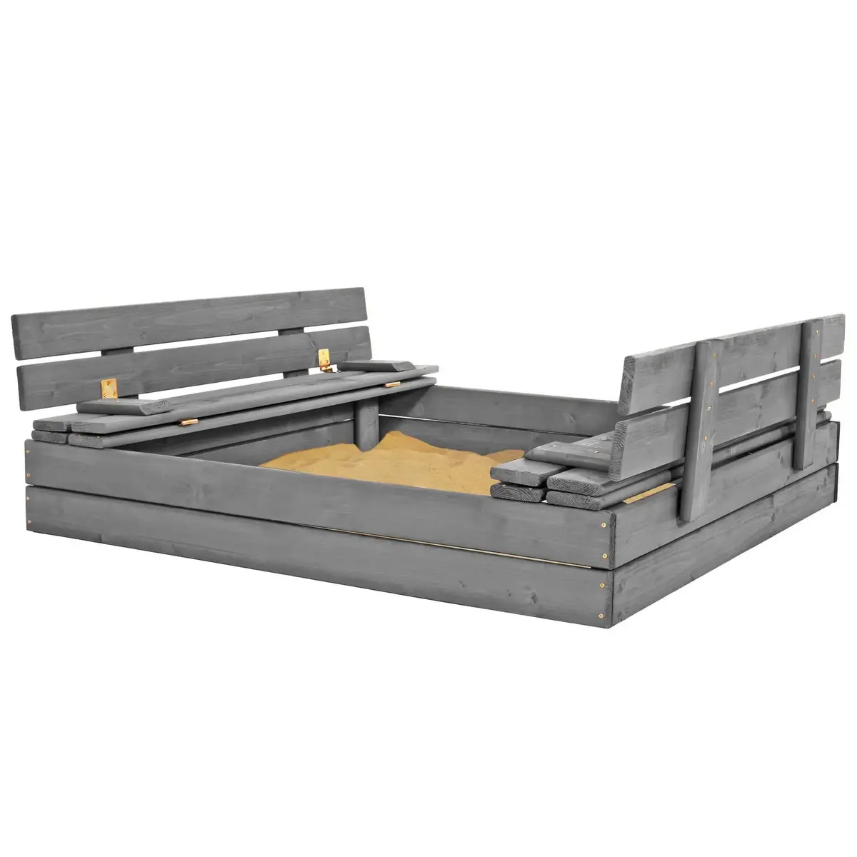 Springos SBP120SET01X Wooden Sandpit with Benches Photo 2