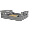 Springos SBP120SET01X Wooden Sandpit with Benches Photo 2