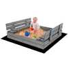 Springos SBP120SET01X Wooden Sandpit with Benches Photo 3