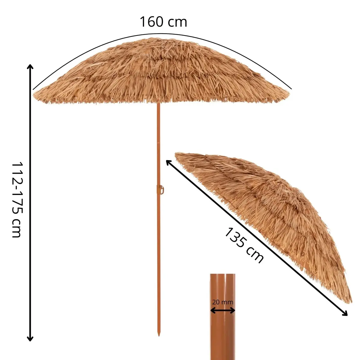 Springos BU0023 Beach Umbrella 160 cm Photo 10