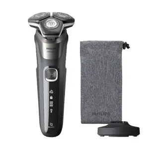 Электрическая роторная бритва Philips Series 5000 S5887/13 для влажного и сухого бритья с 3 лезвиями и триммером
