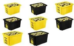 Контейнер для хранения keeeper Karolina Minions Mosaic с крышкой 15 л желтый