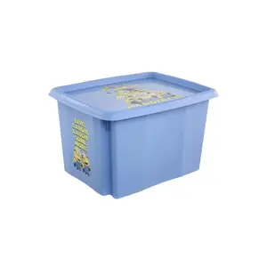 keeeper Karolina Minions Happiness Storage Box with Lid 30L Light Blue