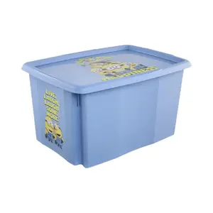 keeeper Karolina Minions Happiness Storage Box with Lid 45L Light Blue