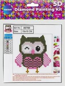 Norimpex 5D Diamond Painting Kit - Owl 15x15 cm