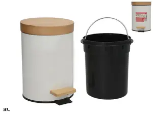 Gerimport Balta Waste Bin with Bamboo Lid 3L