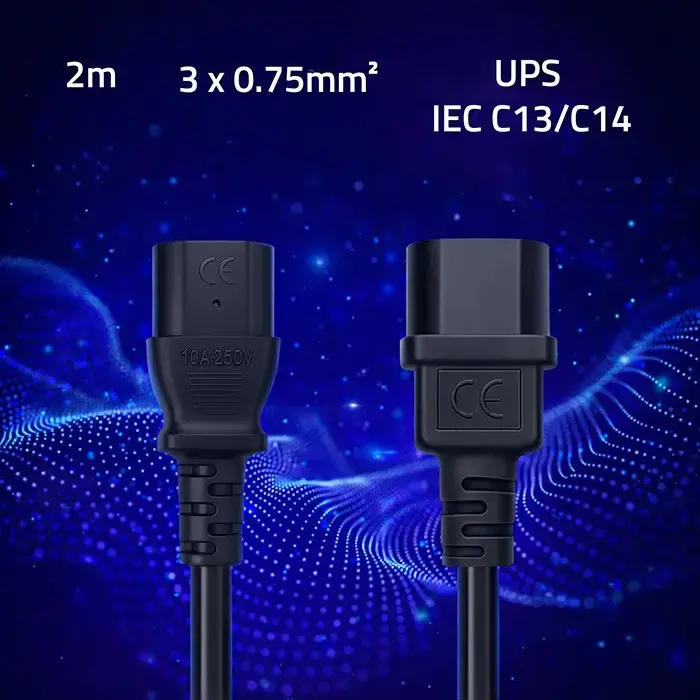 Кабель питания Qoltec IEC C13 - C14 2м Photo 2