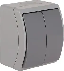 Elektro-Plast Koala VW 152-08 virsapmetuma dubultais gaismas slēdzis IP44 pelēks/grafīts