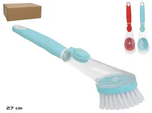 Gerimport Dish Washing Brush with Integrated Soap Dispenser