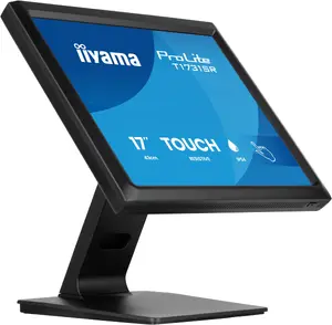 iiyama ProLite T1731SR-B2S 17 collu SXGA LCD skārienjūtīgais monitors ar HDMI, DisplayPort, VGA un iebūvētiem skaļruņiem, melns