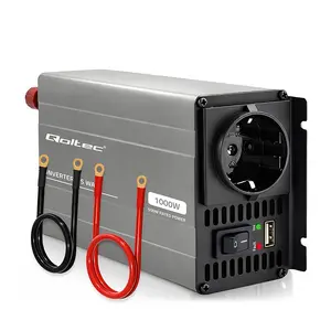 Qoltec MS Wave Car Inverter 12V to 230V, 500W Continuous / 1000W Peak Power with USB Port