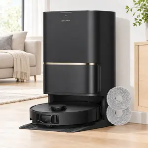 Robots putekļsūcējs Dreame L50 Ultra AE melns ar 5200 mAh akumulatoru, mitro uzkopšanu, 180 min darbības laiku un bāzes staciju