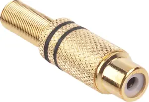 INNE RCA Connector Gold Plated 2-Stripe Cable Mount Black