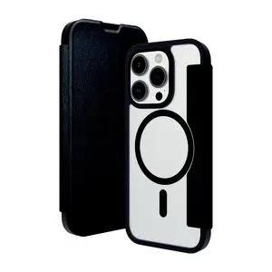 dbramante1928 Helsinki MagSafe grāmatas tipa maciņš iPhone 15 Pro Max, melns/caurspīdīgs