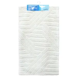 Baltic Aqua Square Bathroom Mat, 70x120 cm, White