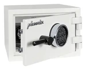 Grīdas seifs Phoenix Safe Co. Fortress SS1451E ar elektronisko slēdzeni, 7 l, balts