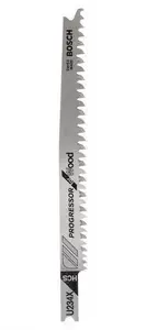 Bosch U 234 X Progressor for Wood Jigsaw Blade, High Carbon Steel, 3 Pieces