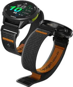 Spigen Athlex Air Sport Watch Strap for Garmin QuickFit 22mm, Black/Orange