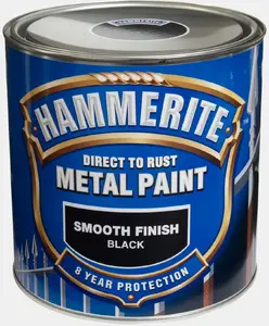 Краска по металлу HAMMERITE Smooth Finish, гладкая, черная, 2.5 л