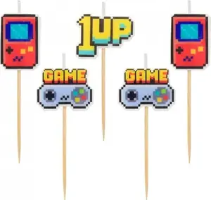 GoDan Game On Cake Candles with Picks, 5 Pieces