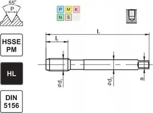 Fanar G 1/4 DIN-5156C R45 HSSE-PM HL MASTERTAP Pipe Tap