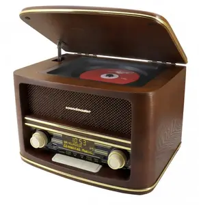 Soundmaster NR961 Portable Digital Radio with DAB+, FM, Bluetooth, USB, and MP3 Playback in Wood Finish