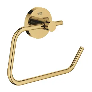GROHE Essentials Toilet Paper Holder without Cover, Polished Cool Sunrise