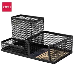 Deli E9175 galda organizators, metāla, 3 daļas, melns