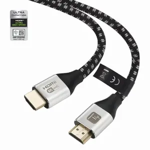 Techly ICOC-HDMI21-8-020T HDMI 2.1 Cable, 2 m, Male to Male, 48 Gbit/s, Black and Silver