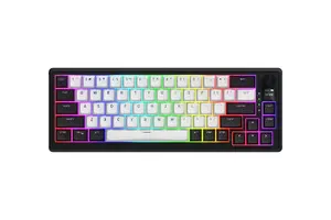 Беспроводная игровая клавиатура HATOR Skyfall 65 MAG ULTIMA 8K, 65%, магнитные переключатели, USB/RF/Bluetooth, раскладка US English, черно-белая