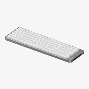 Lofree Flow 2 100 Mechanical Keyboard, 96% Layout, USB, RF Wireless and Bluetooth, Silver/White