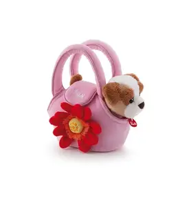 Trudi 29728 Stuffed Toy Dog in a Pink Bag