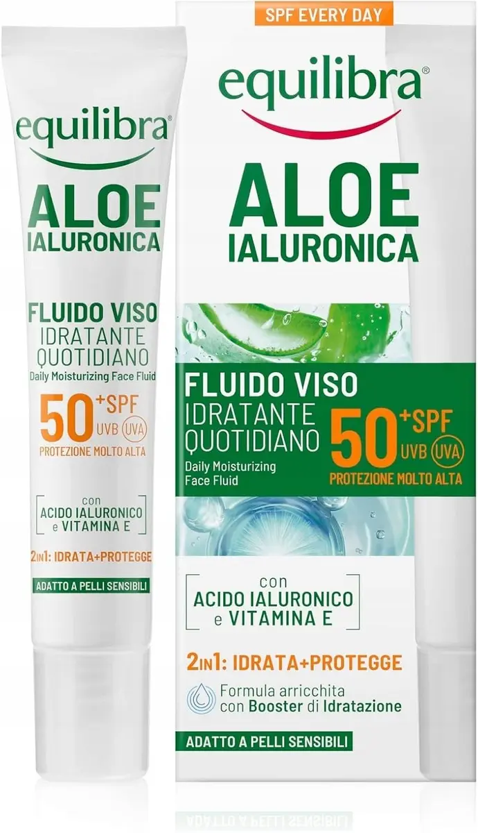 Equilibra Aloe mitrinošs sejas fluīds SPF50